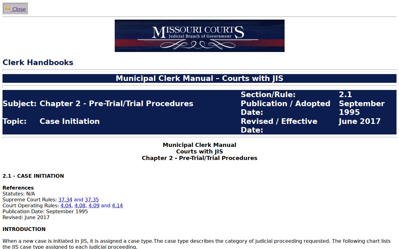 Osage County criminal court docket citation-index guidance
