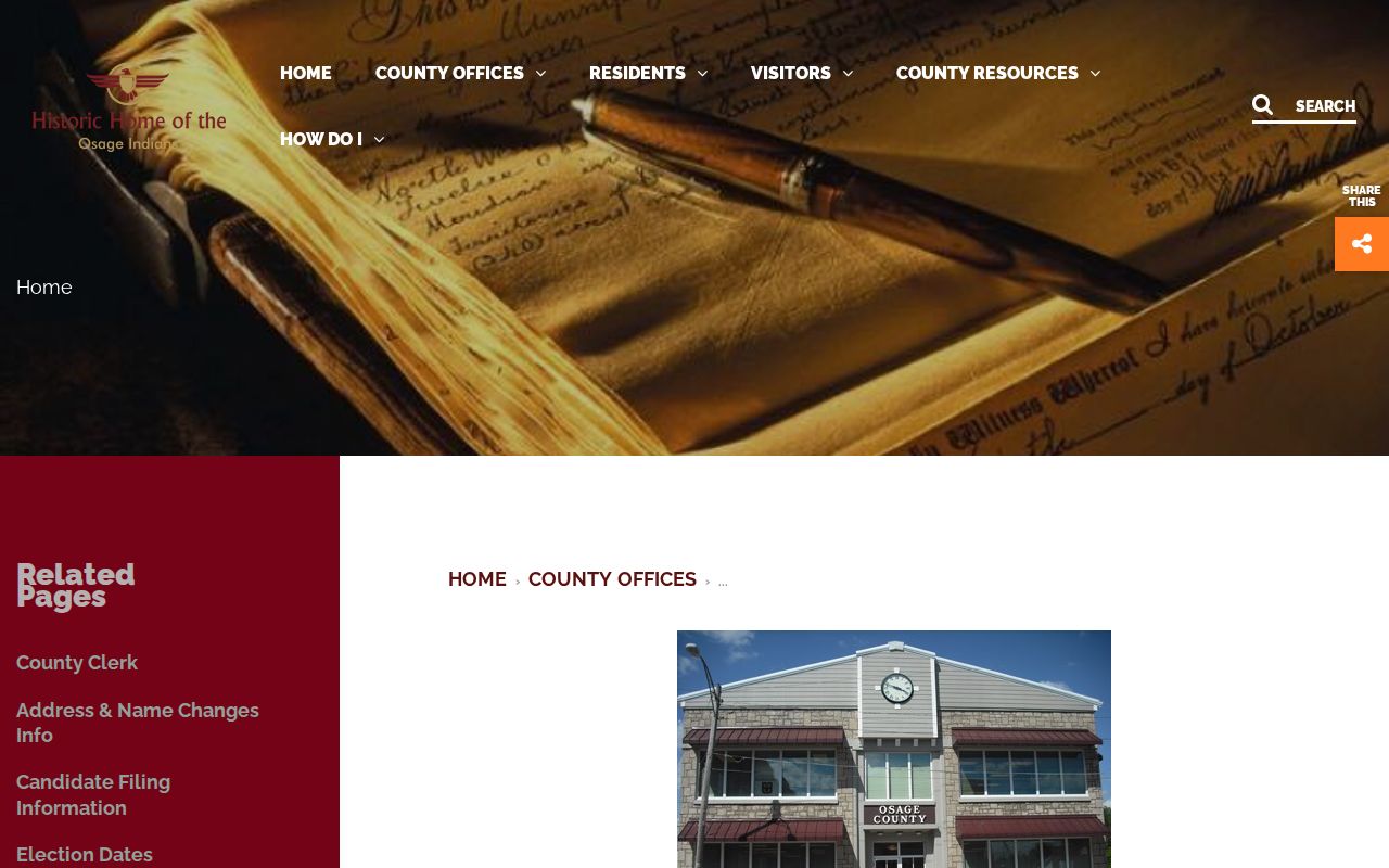 Meta court records context distinguishing the Osage County County Clerk from the court docket custodian